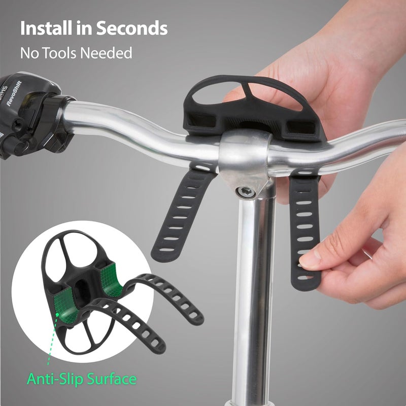 BONE COLLECTION Bone Bike Tie 4 Pro Max, Mountain Bike Phone Mount for Stem & T/U-Shaped Handlebars, Scratch-Free & Shock-Absorbing Silicone Dual-Strap, MTB Cycling Phone Holder for Most Smartphones - Image 4
